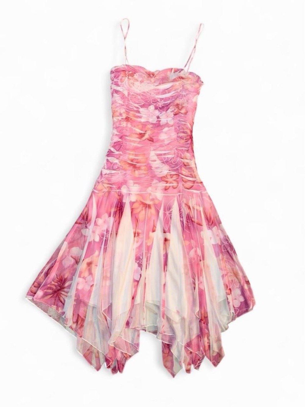 Y2K Pink Mesh Fairy Sequin Dress
